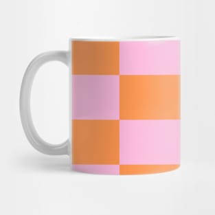 Pink and Orange Y2K Checkboard Mug